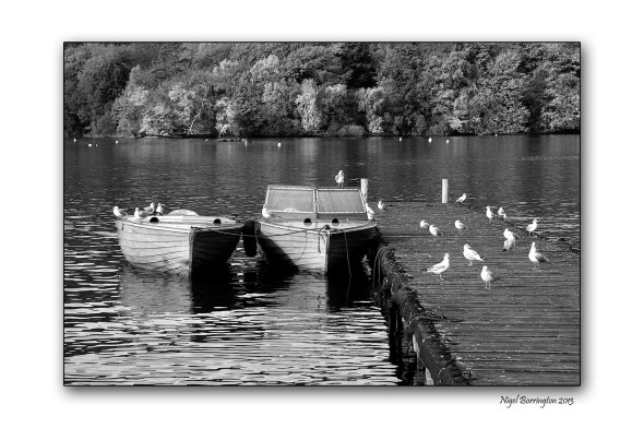 Little blue boats on Windermere lake
